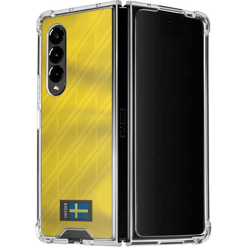 Sweden Soccer Flag Galaxy Z Fold4 5G Clear Case